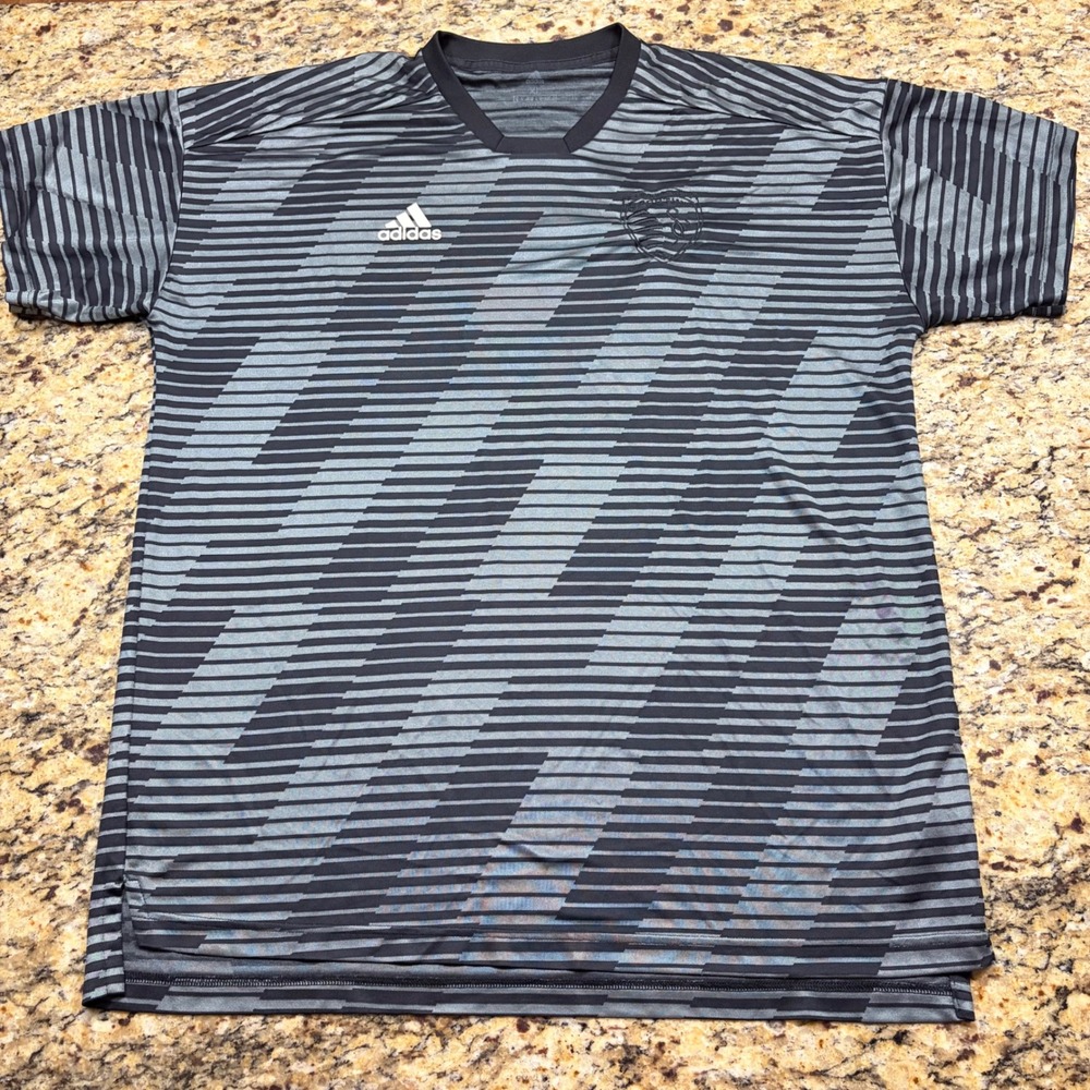 Adidas Kansas City Soccer Jersey Mens XL Grey Black Climalite MLS Shirt ws